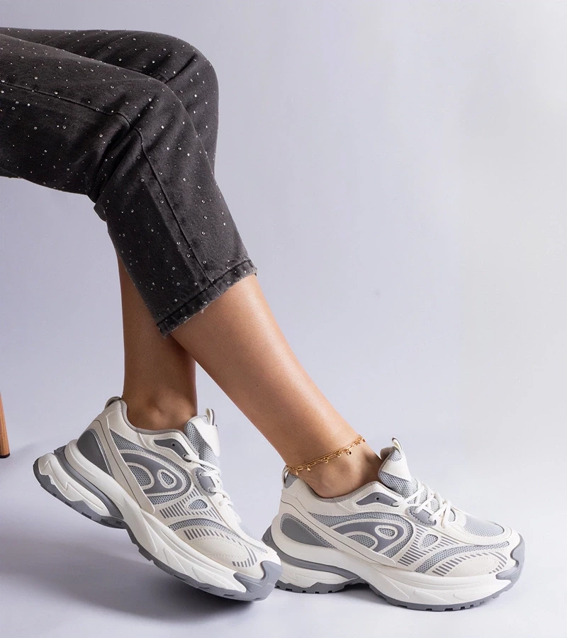 Gemre Pantofi sport gri pentru femei Limon