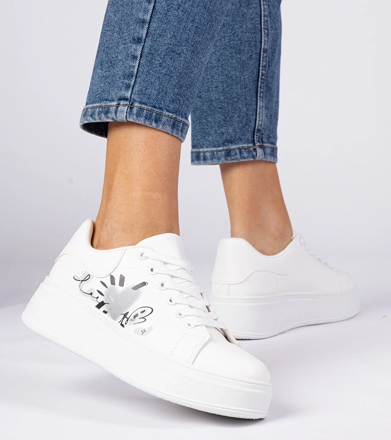 Gemre Adidași albi sport damă cu imprimeu Zelinda