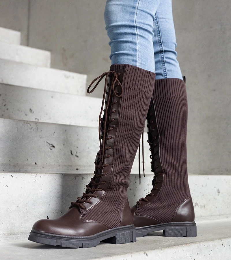 Gemre Cizme bronzate cu glugă elastică Veradi.