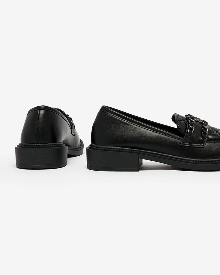 Resti Black moccasins with quilted nose Kusanna