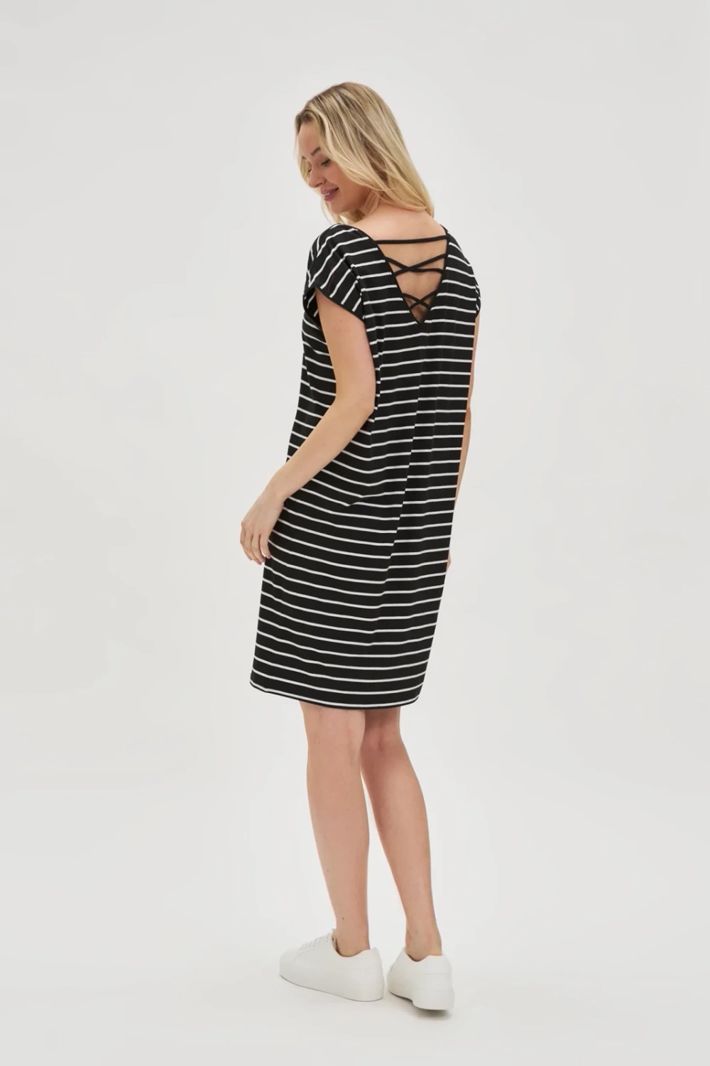 Marisse Black Striped Dress