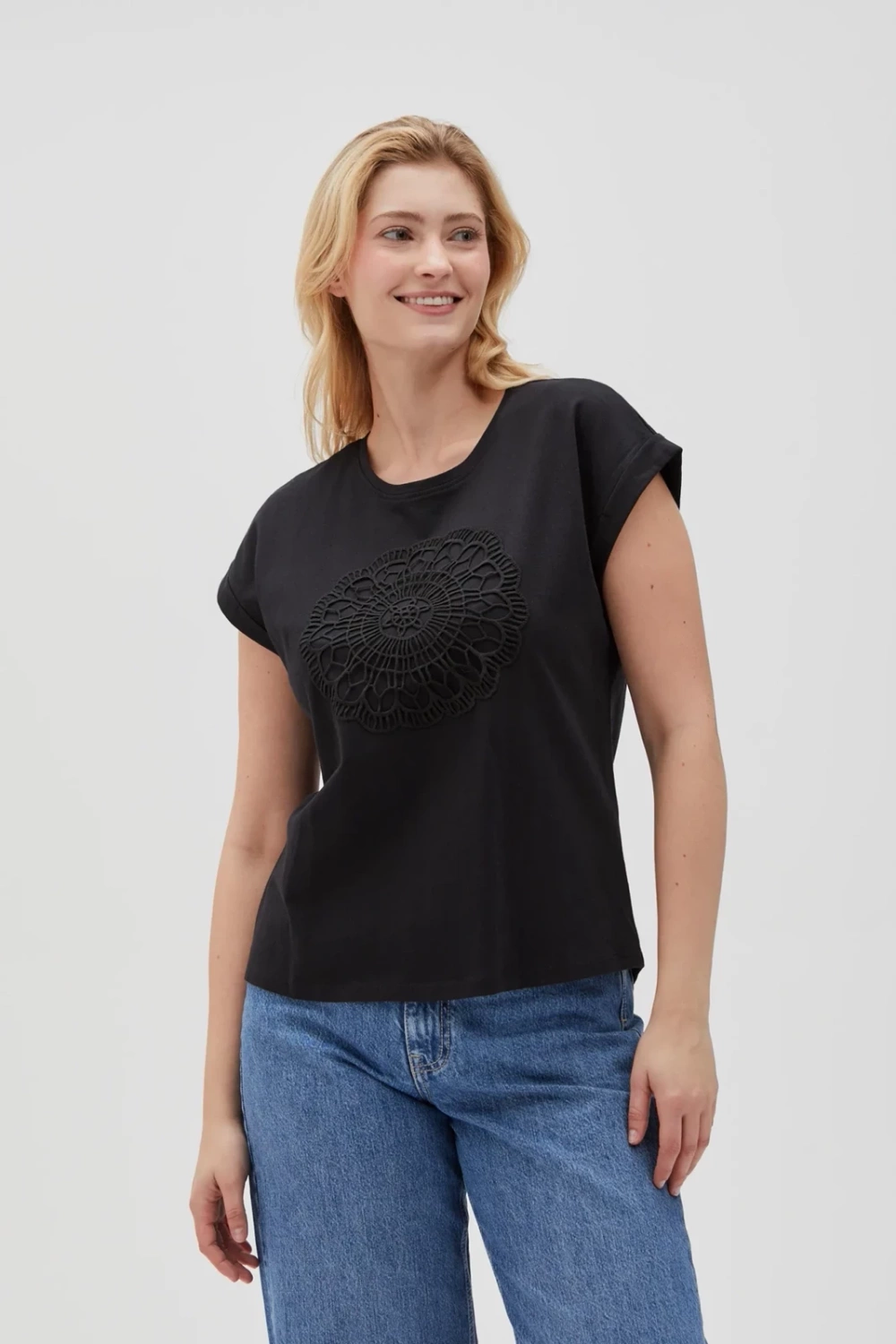 Marisse Womens T-Shirt L-Ts-4644 Black