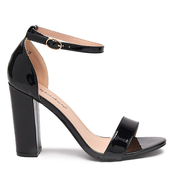 Resti Black women's sandals on a higher post Rosdoo- Footwear