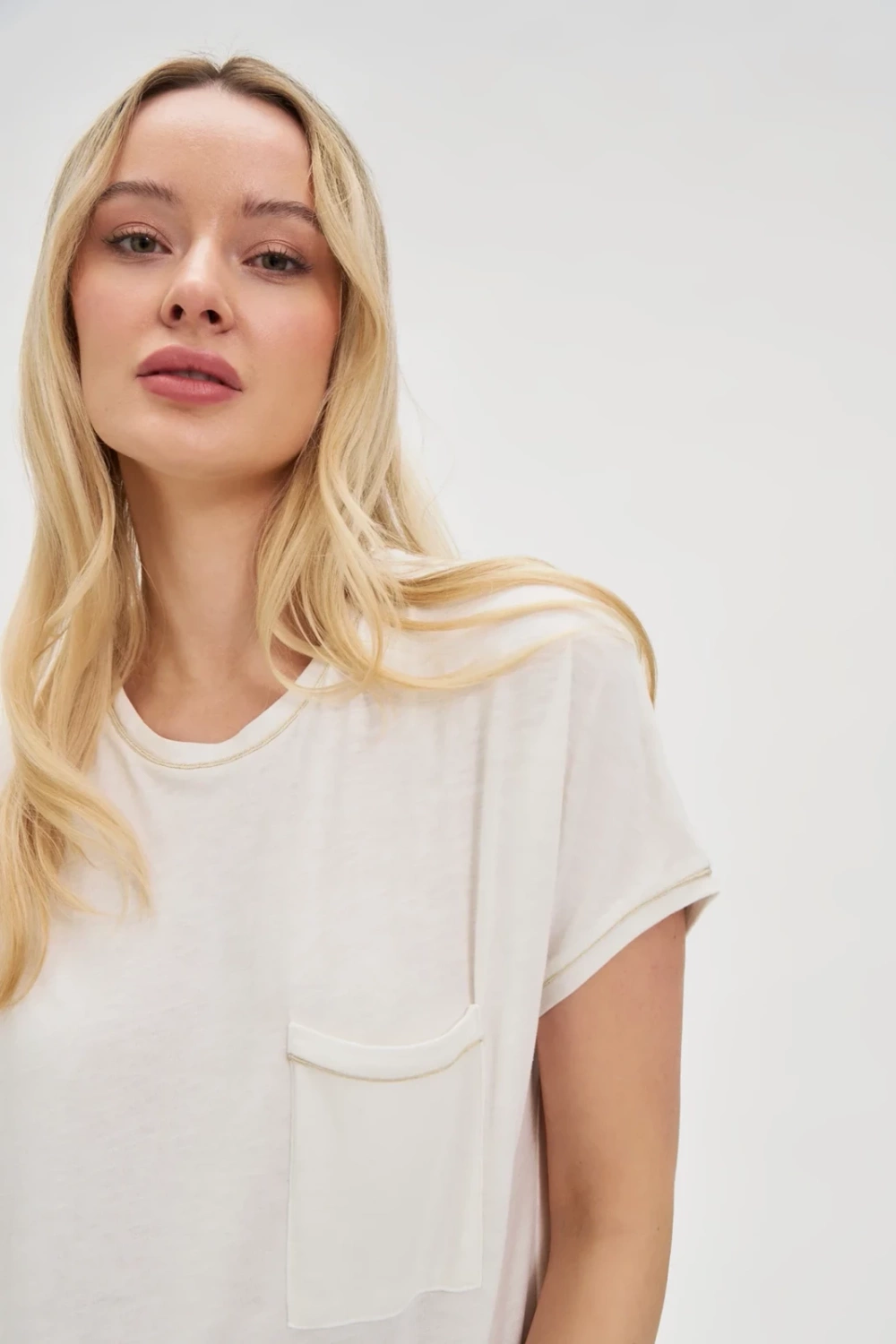 Marisse Womens T-Shirt L-Ts-4693 Off White