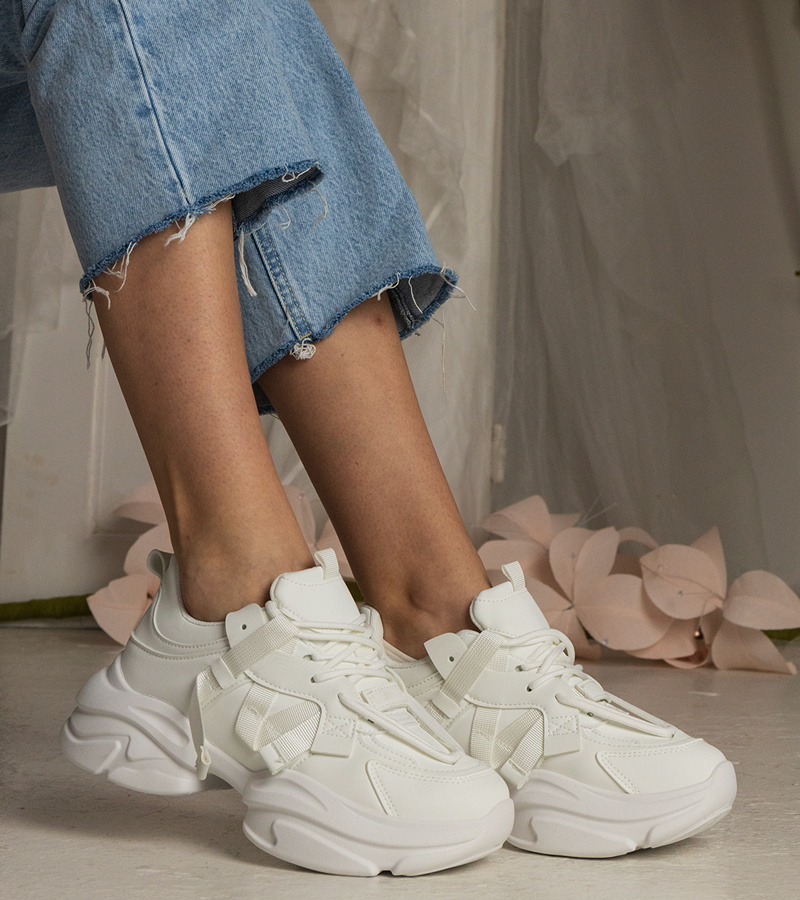 Gemre Adidași albi de damă masivi sportivi Zarina