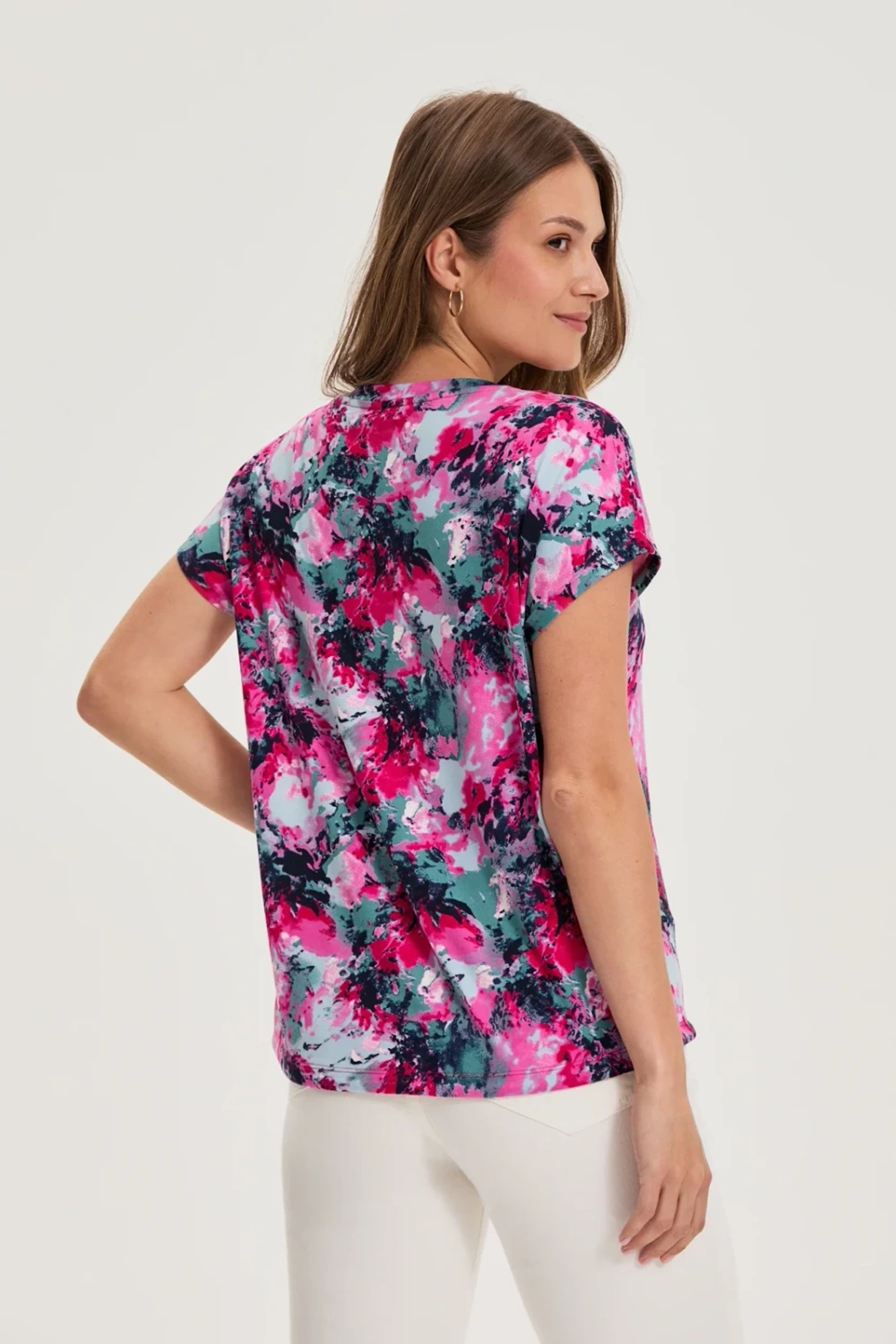 Marisse Patterned Fuchsia Blouse
