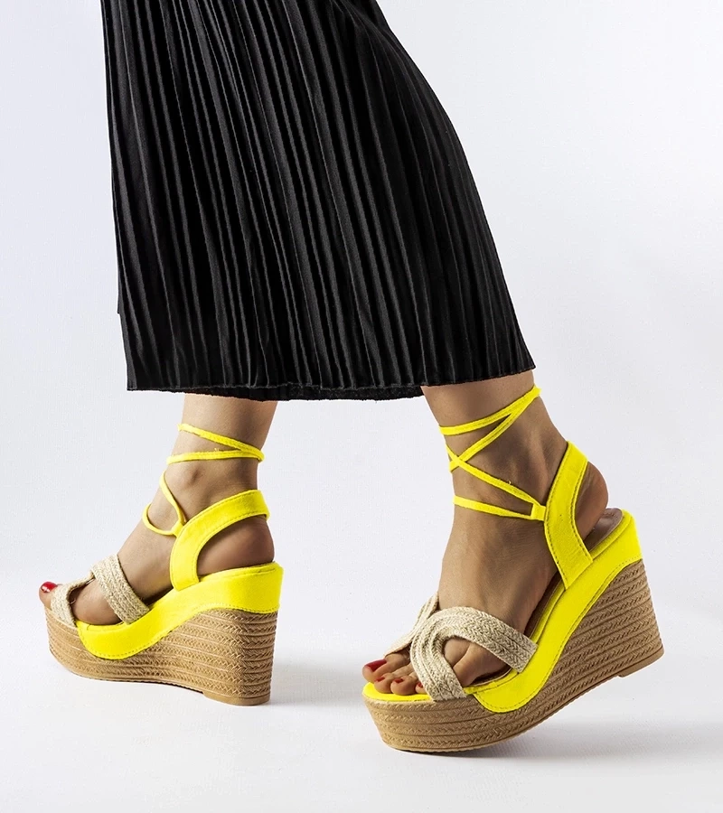 Gemre Espadrile galbene pe platforme