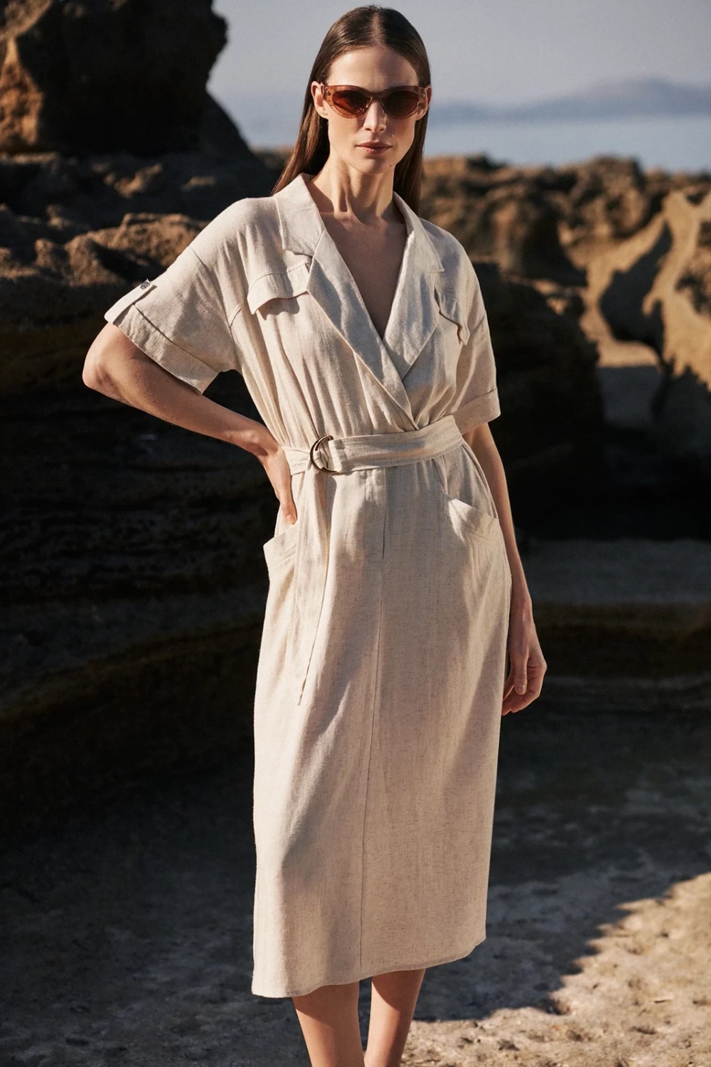Marisse Womens Dress L-Su-4313 L.Beige