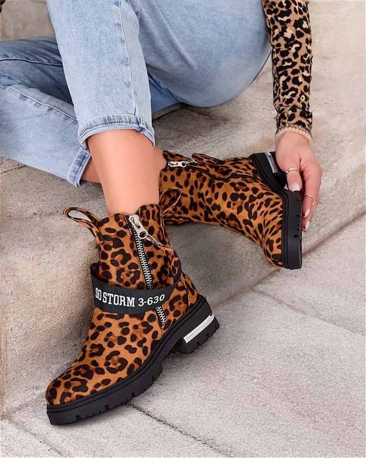 Resti Eco-suede boots with strap and zippers Redmisala