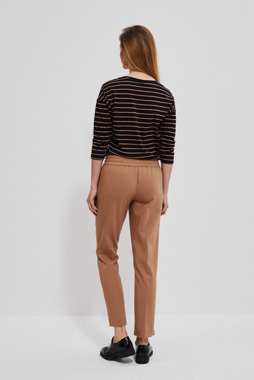 Pantaloni cu cravată - bej