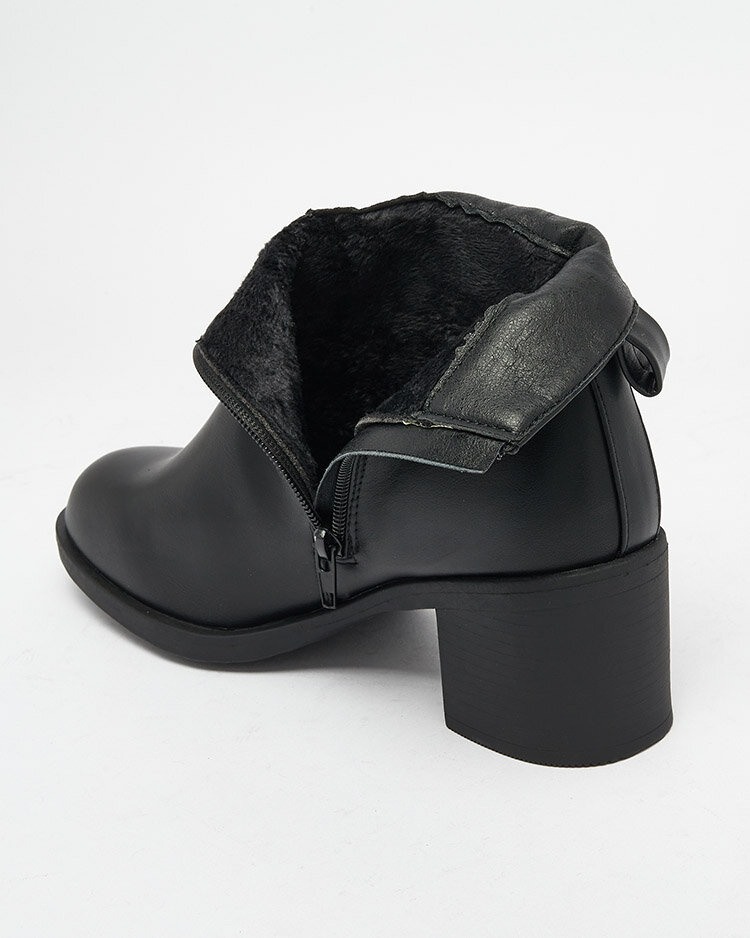 Resti Black eco leather women&#039;s low stiletto boots Rejerry