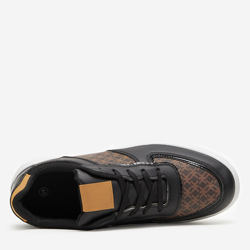 Resti Black women&#039;s sports shoes with Glou print - Footwear