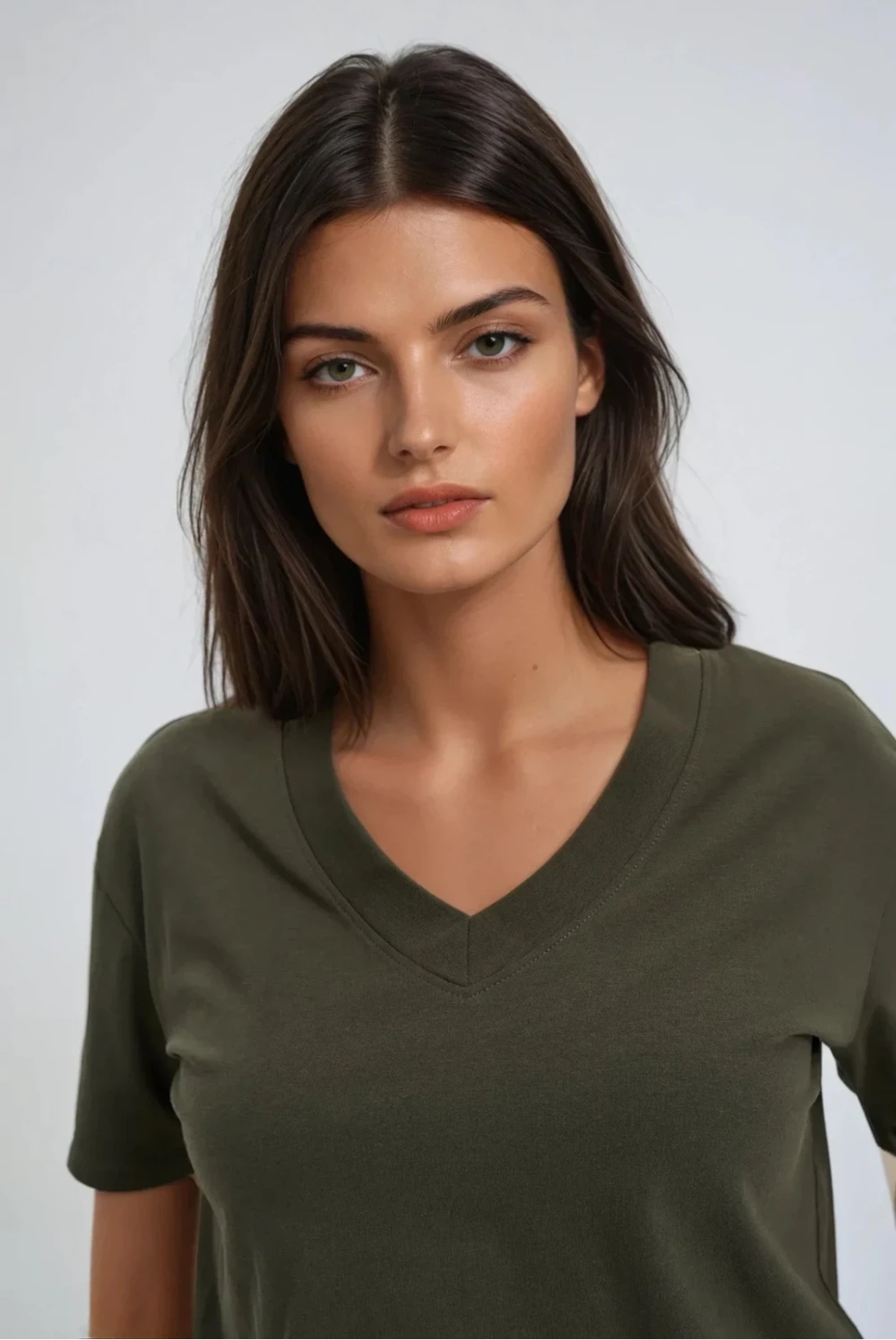 Marisse Olive V-Neck T-Shirt