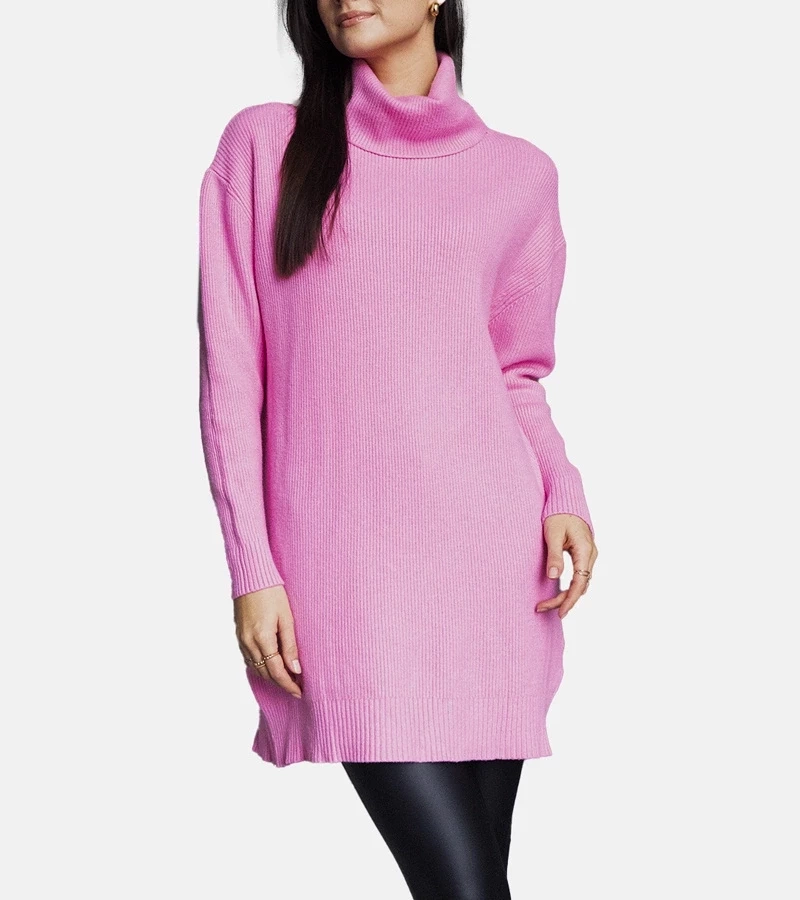 UR/CEO Long pink soft turtleneck sweater Kali