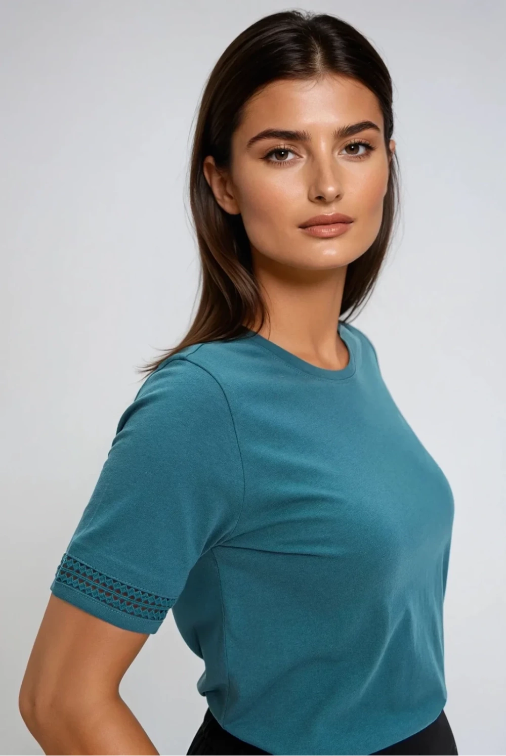 Marisse Green Short-Sleeved Cotton T-Shirt