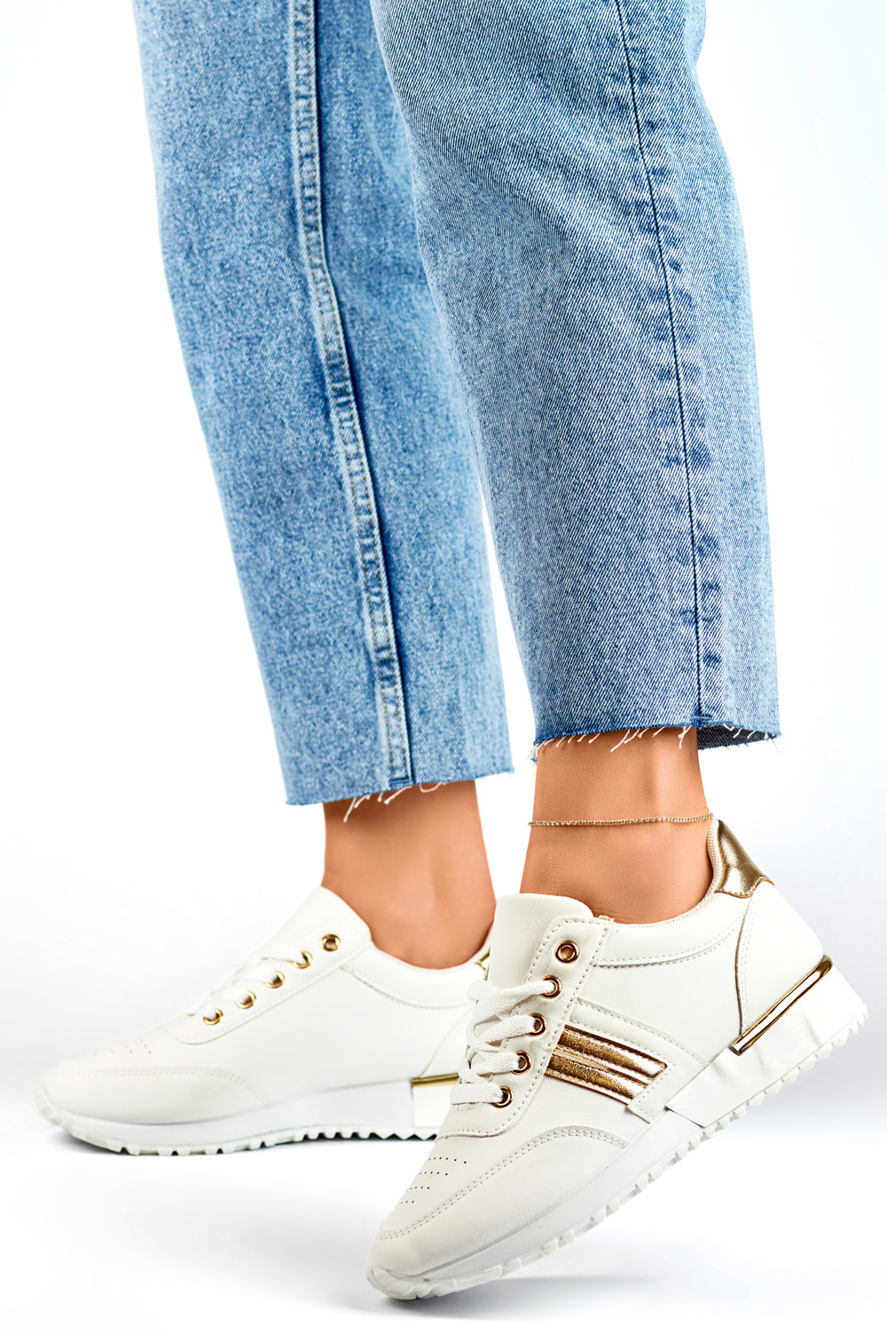 primohurt Białe casualowe buty sportowe wygodne damskie