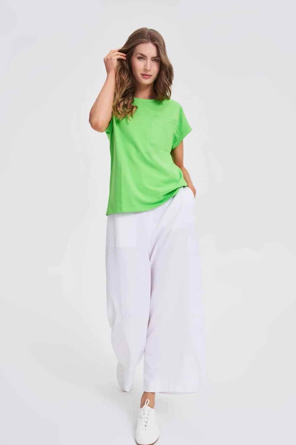 Marisse Green T-Shirt With Pocket
