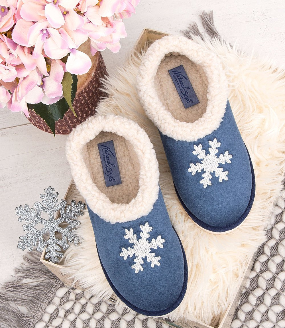 Дамски чехли Natural Style NS-081 синьо-бежови