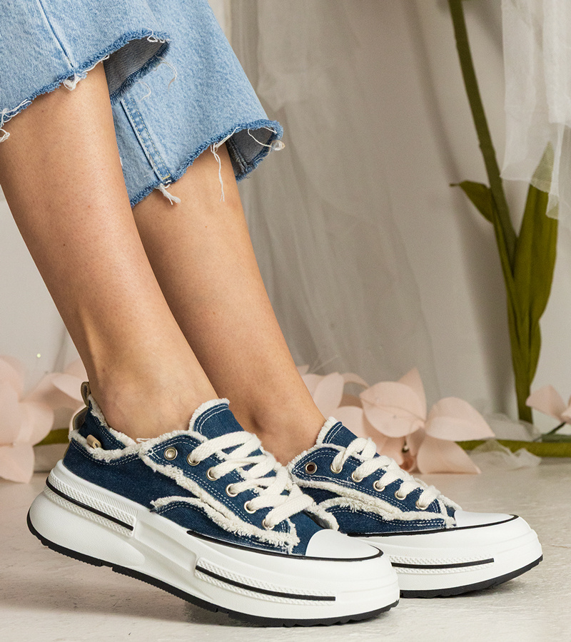 Gemre Adidași de damă albaștri cu talpă înaltă Kallara