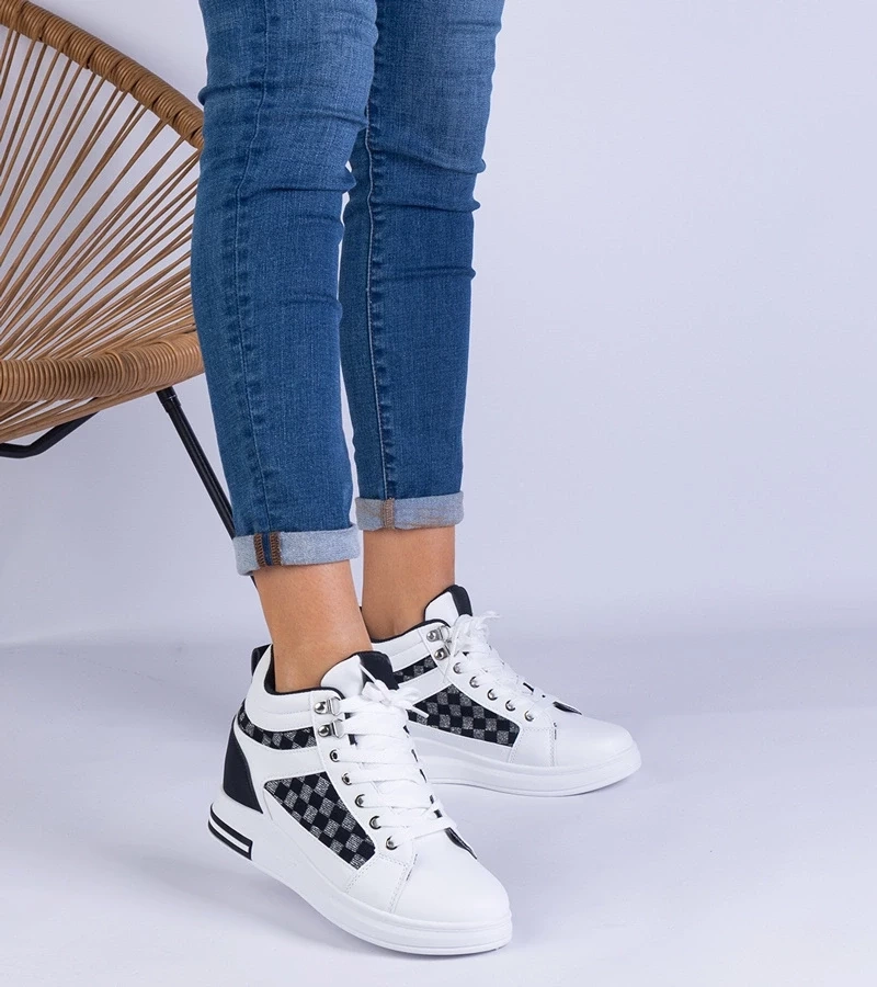 Gemre Adidași sport albi pentru femei cu platformă ascunsă Violinso