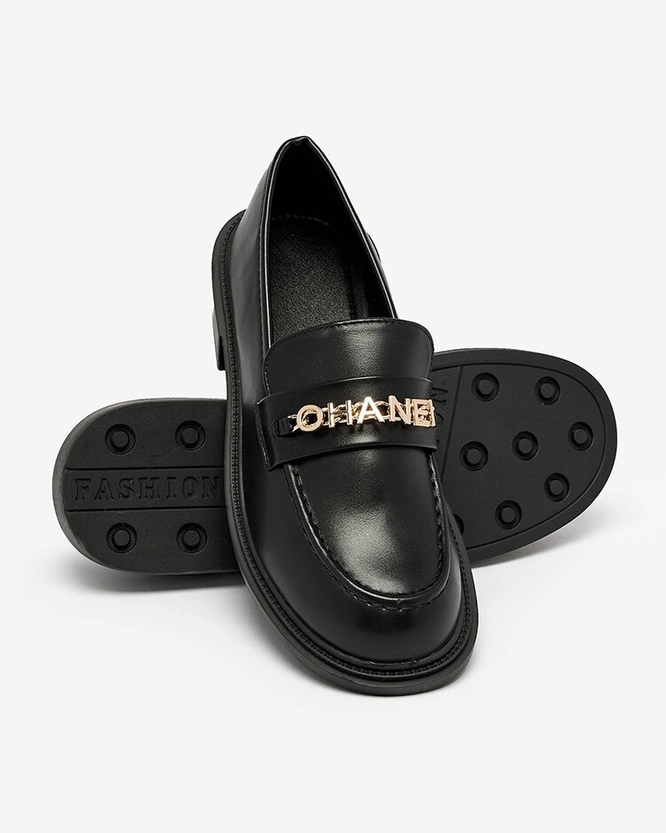 Resti Lacquered women's moccasins in black Kerifi
