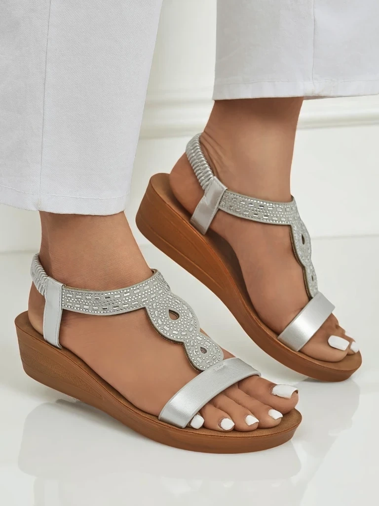 Resti Women&#039;s Wedge Sandals with Cubic Zirconia Agaya