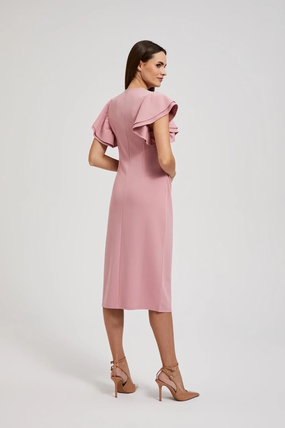 Women's midi dress MOODO - dusty pink