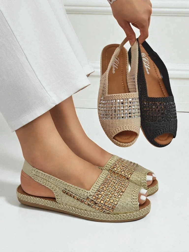 Resti Women's espadrille sandals with rhinestones Belle Sparkle