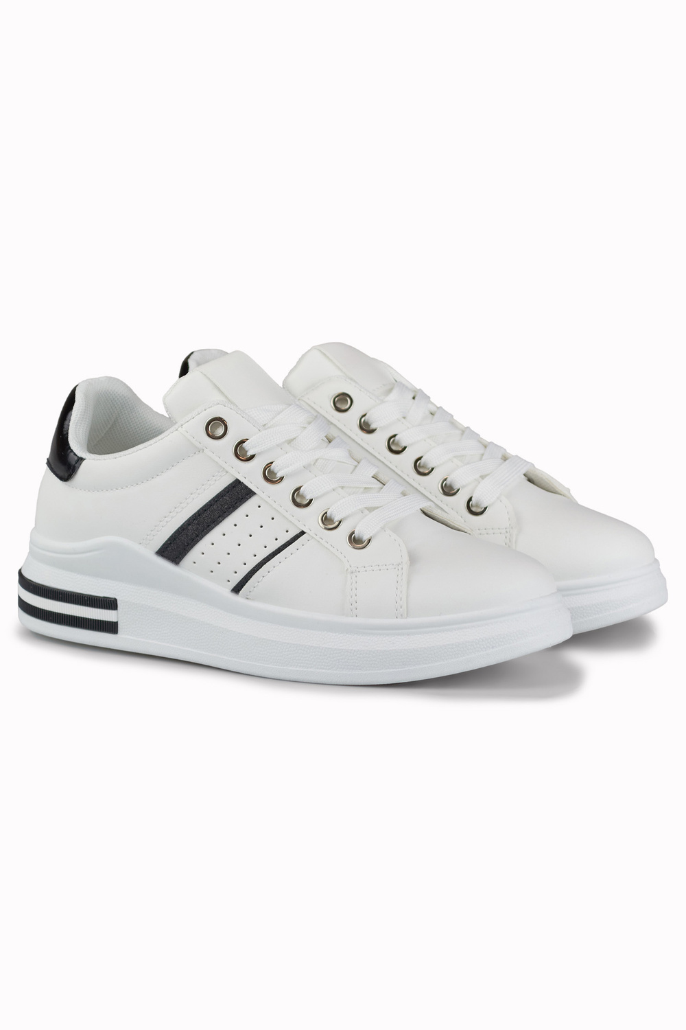 primohurt Klasyczne czarno-białe sneakersy damskie