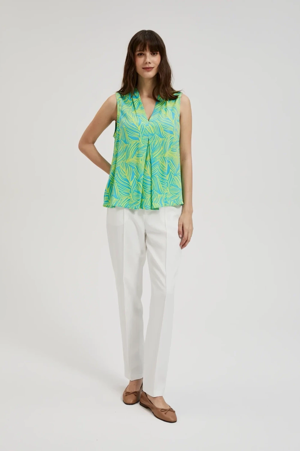 Women's blouse with neckline MOODO - colorful