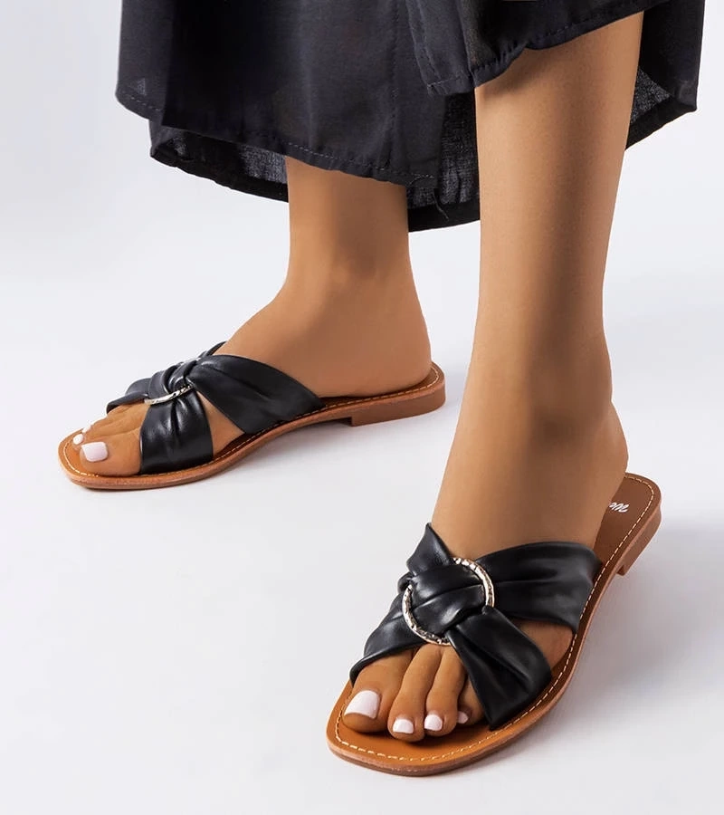 marka niezdefiniowana Șlapi eleganți Belisarda negri