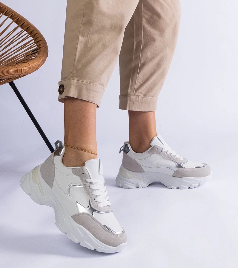 Gemre Adidași albi cu talpă masivă Torreza