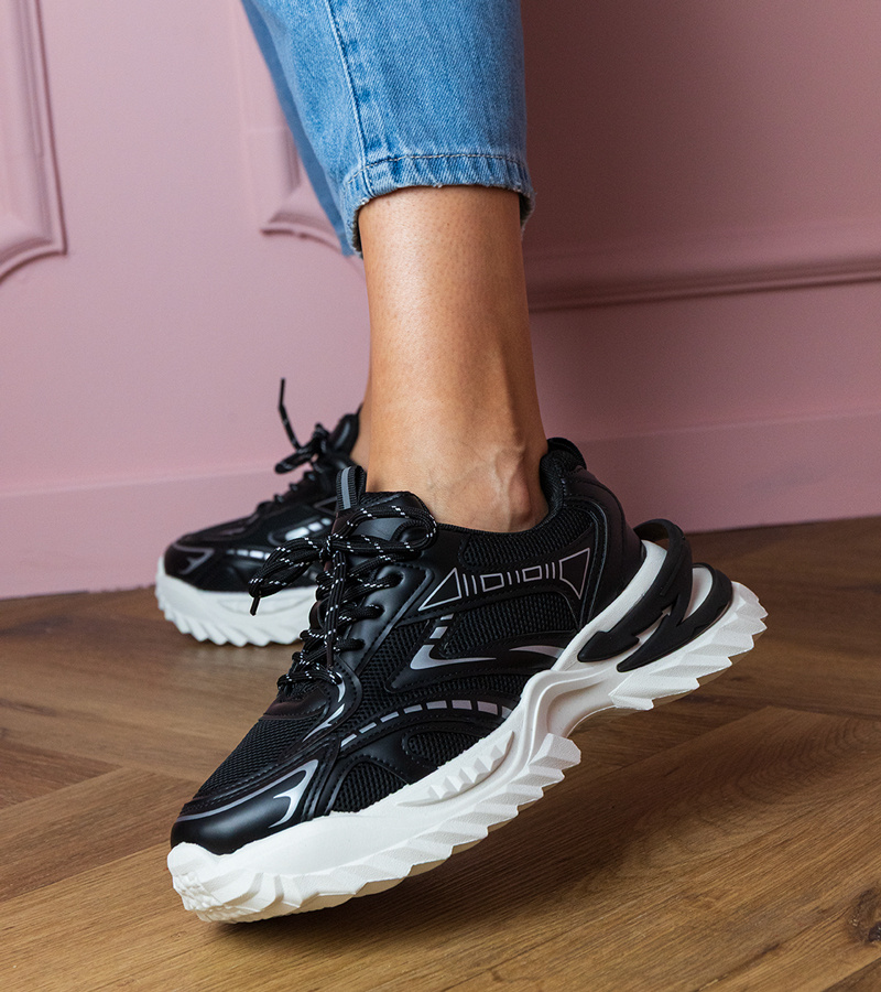 Gemre Adidași sport negri cu talpă groasă Lirana