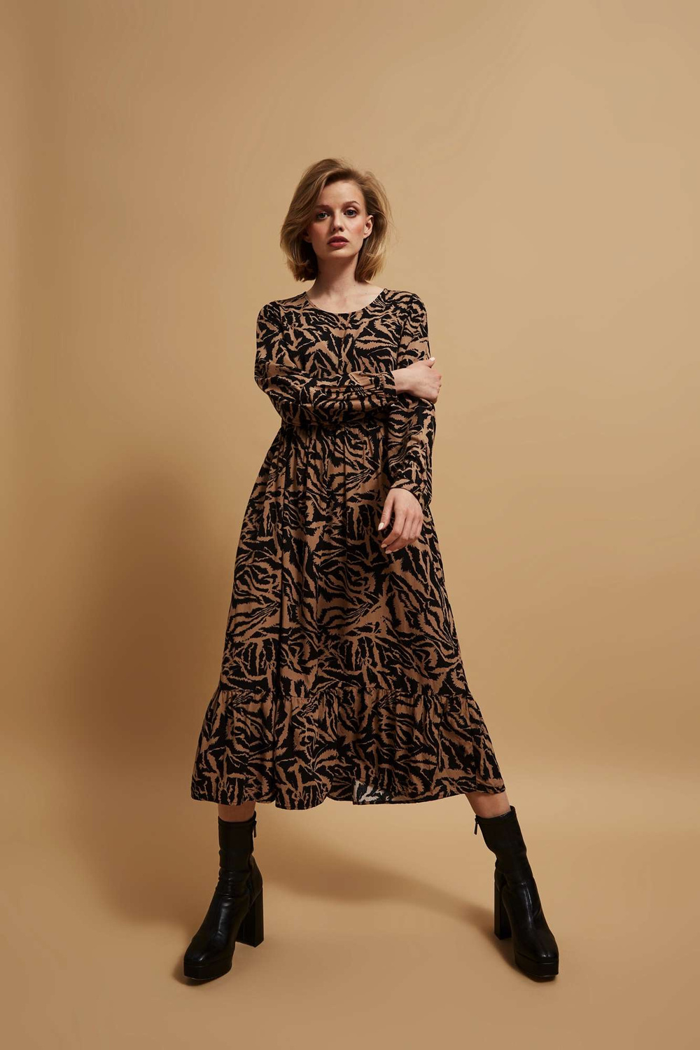 Marisse Patterned Midi Dress