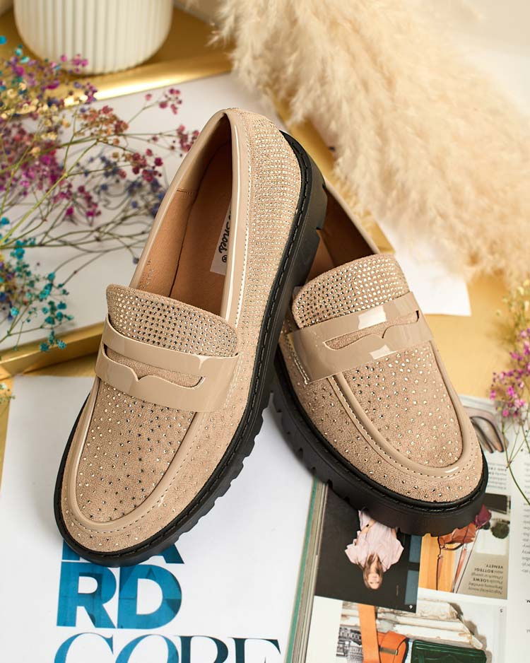 Resti Women&#039;s moccasins with zircons Shineshine