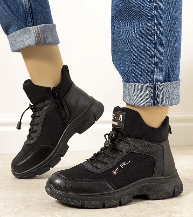 Gemre Trapper negru pentru femei cu elastic Adalgisa