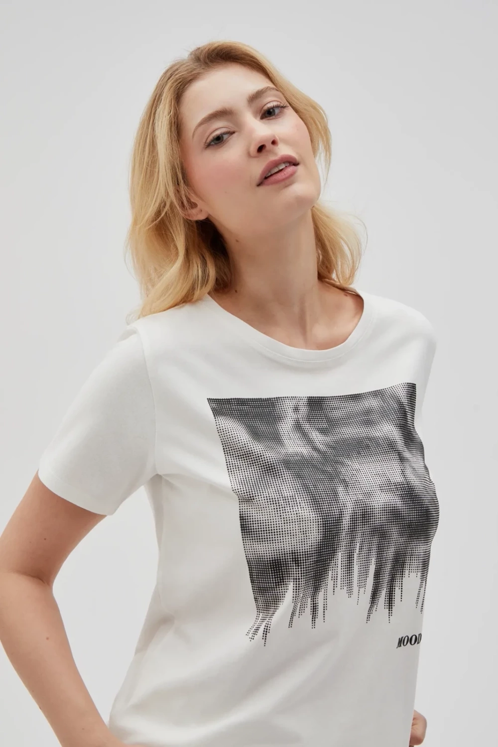 Marisse Womens T-Shirt L-Ts-4629 Off White