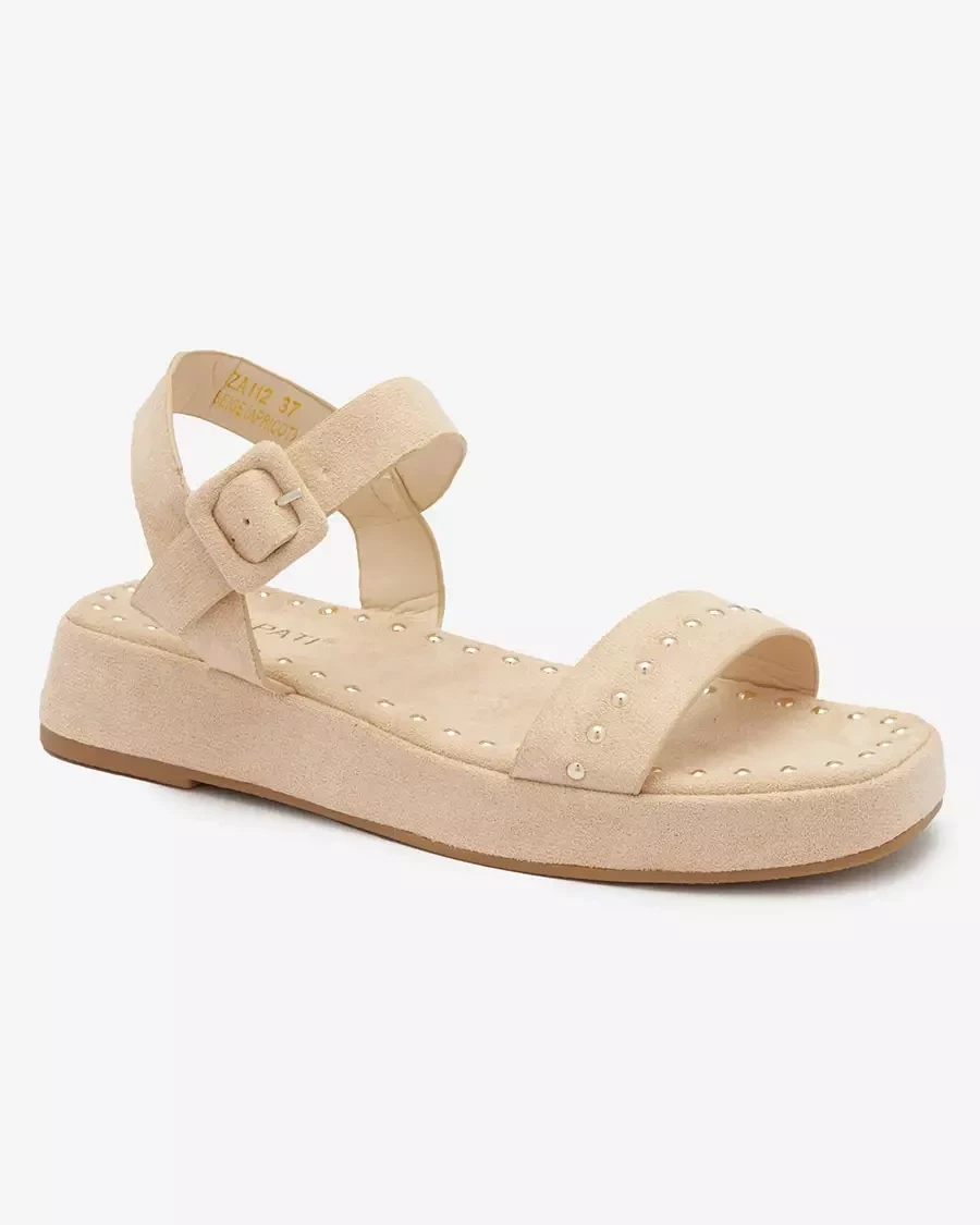 Resti Beige women&#039;s sandals with rhinestones Franssia - Footwear