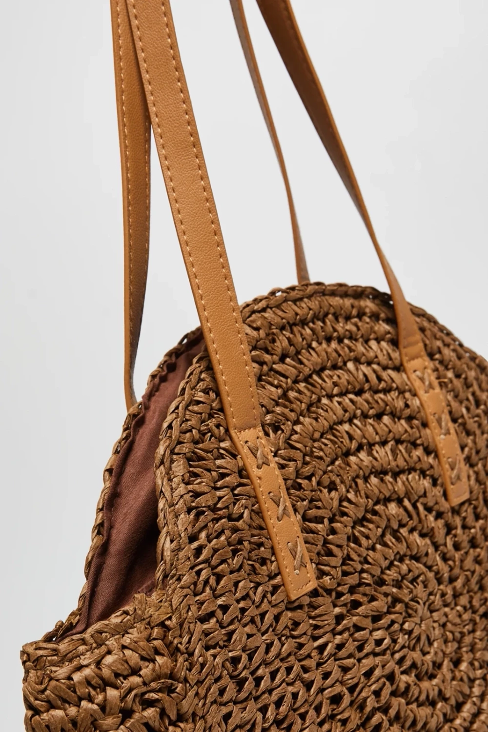 Marisse Round Brown Bag