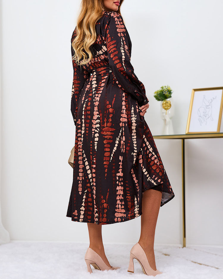 Resti Black and brown patterned women's maxi dress
