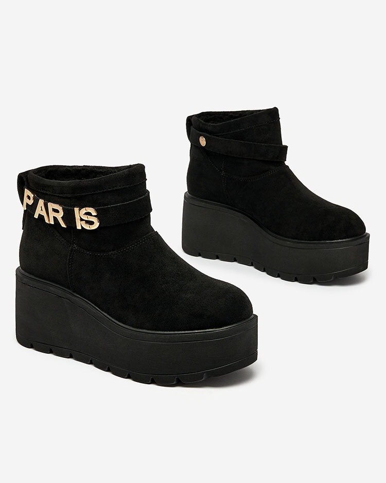 Resti Black women&#039;s boots a&#039;la snow boots with ornament Parisela