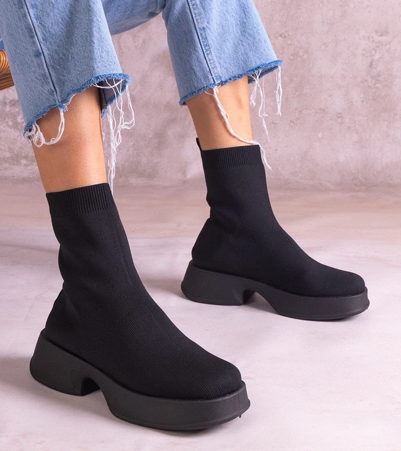Gemre Botine negre cu guler elastic Evel