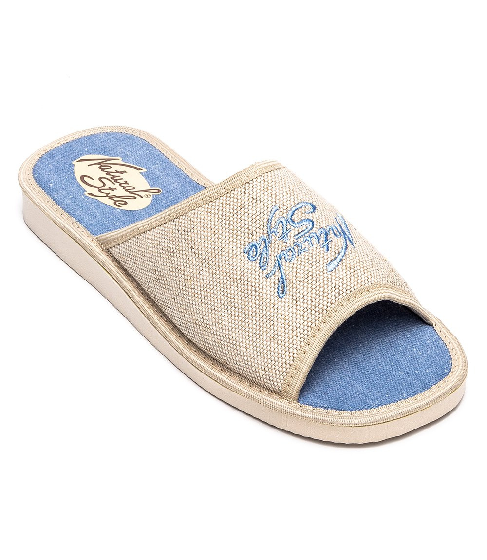 Дамски чехли Natural Style NS-004 синьо-бежови