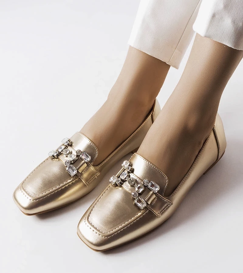 Gemre Mocasini din aur cu zirconii Marechal