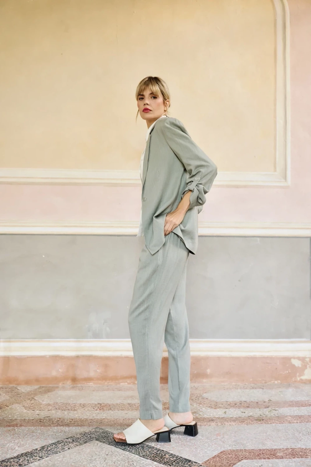 Marisse Women's Trousers L-Sp-4635 Olive