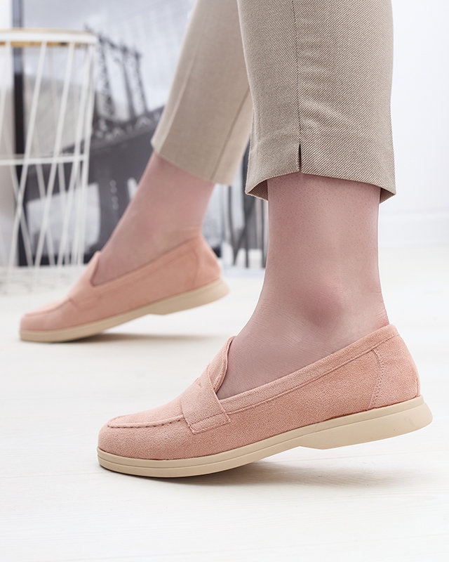 Resti Women's eco-suede moccasins in pink Daffer- Footwear