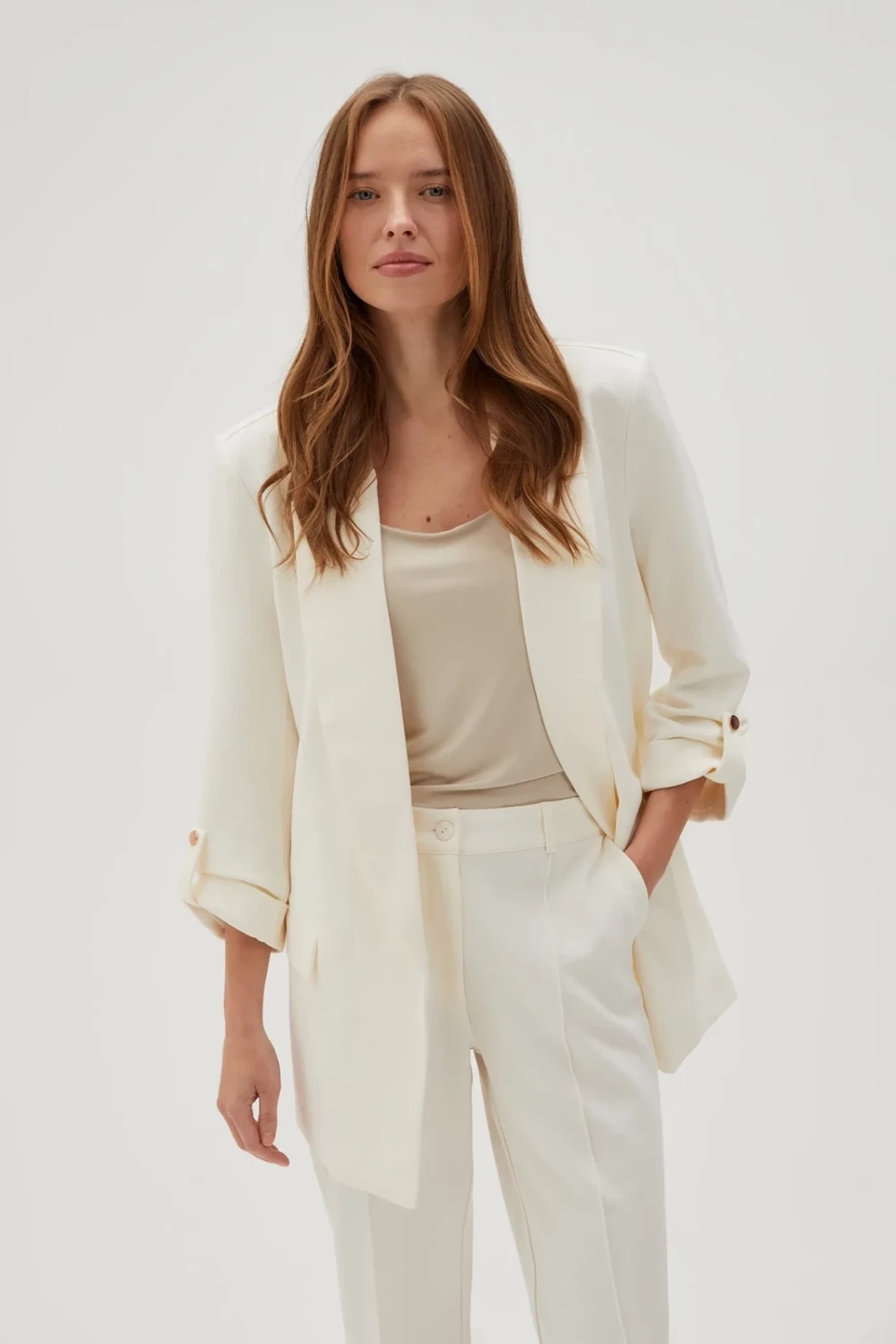 Marisse Women's Jacket L-Mr-4601 Off White