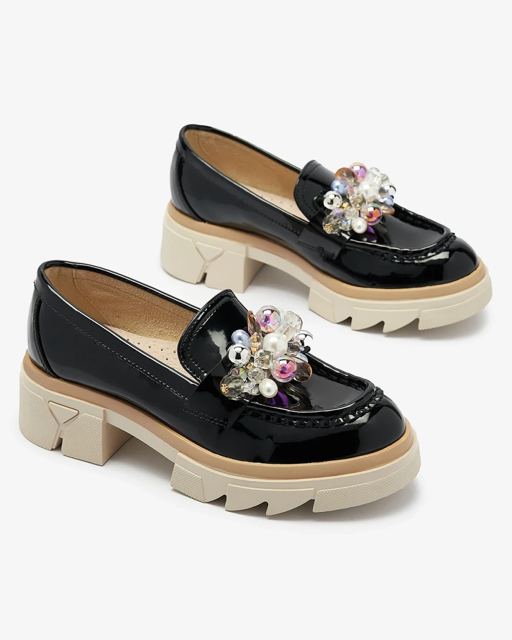 Resti Lacquered black moccasins for women Geloppa - Footwear