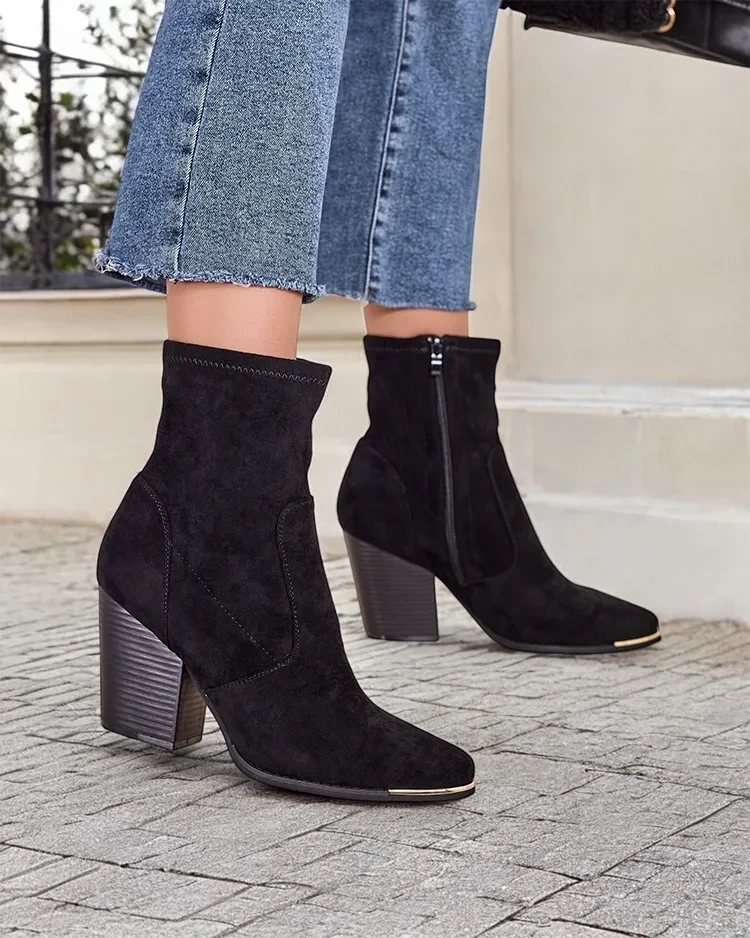 Resti Eko-suede women&#039;s boots on a stiletto heel Gris