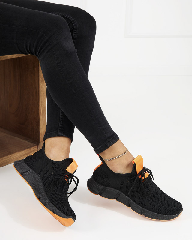 Resti Black and orange women&#039;s sports shoes Bommgi - Footwear